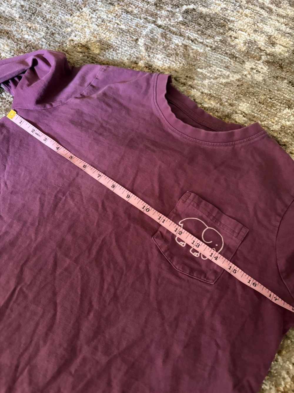 Ivory Ella Long Sleeve Pocket Tee with Elephant Graphic - Plum - Picture 4 of 4